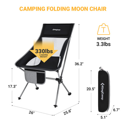 KingCamp Extra Wide High Back Camping Chair