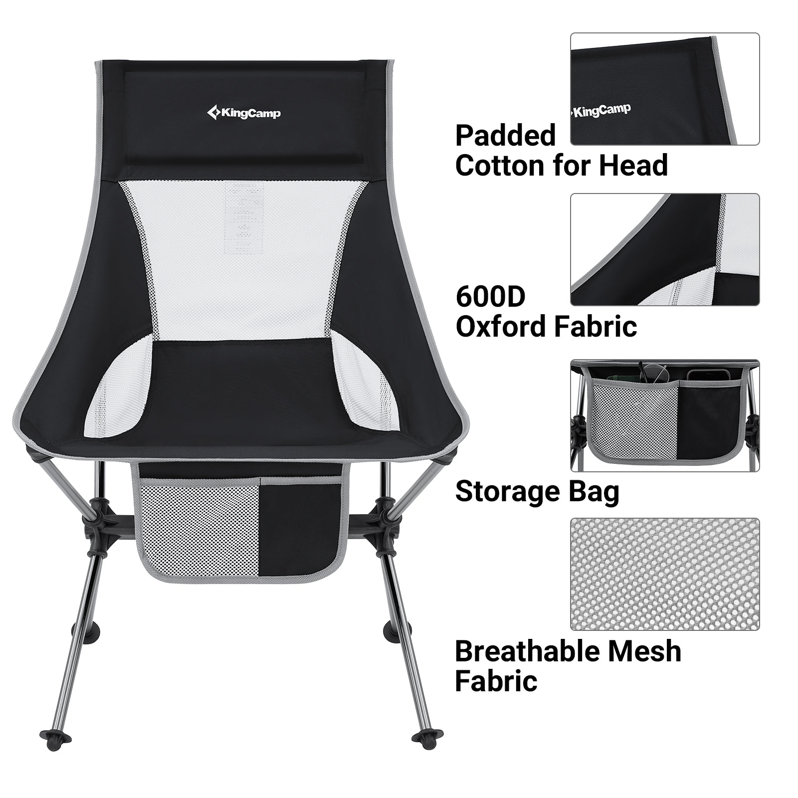 KingCamp Extra Wide High Back Camping Chair