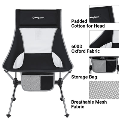KingCamp Extra Wide High Back Camping Chair