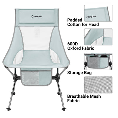 KingCamp Extra Wide High Back Camping Chair