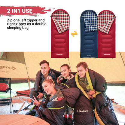KingCamp Flannel Liner 3 Season Sleeping Bags