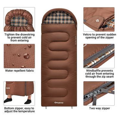 KingCamp Flannel Liner 3 Season Sleeping Bags