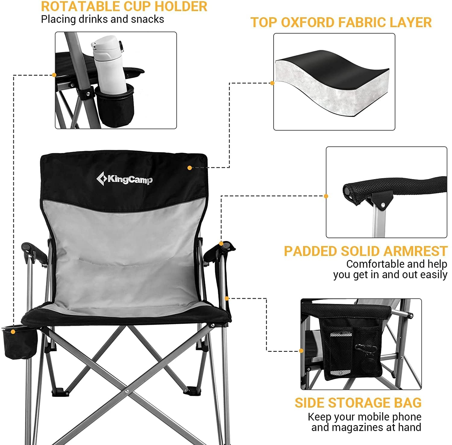 KingCamp Folding Padded Camping Chair