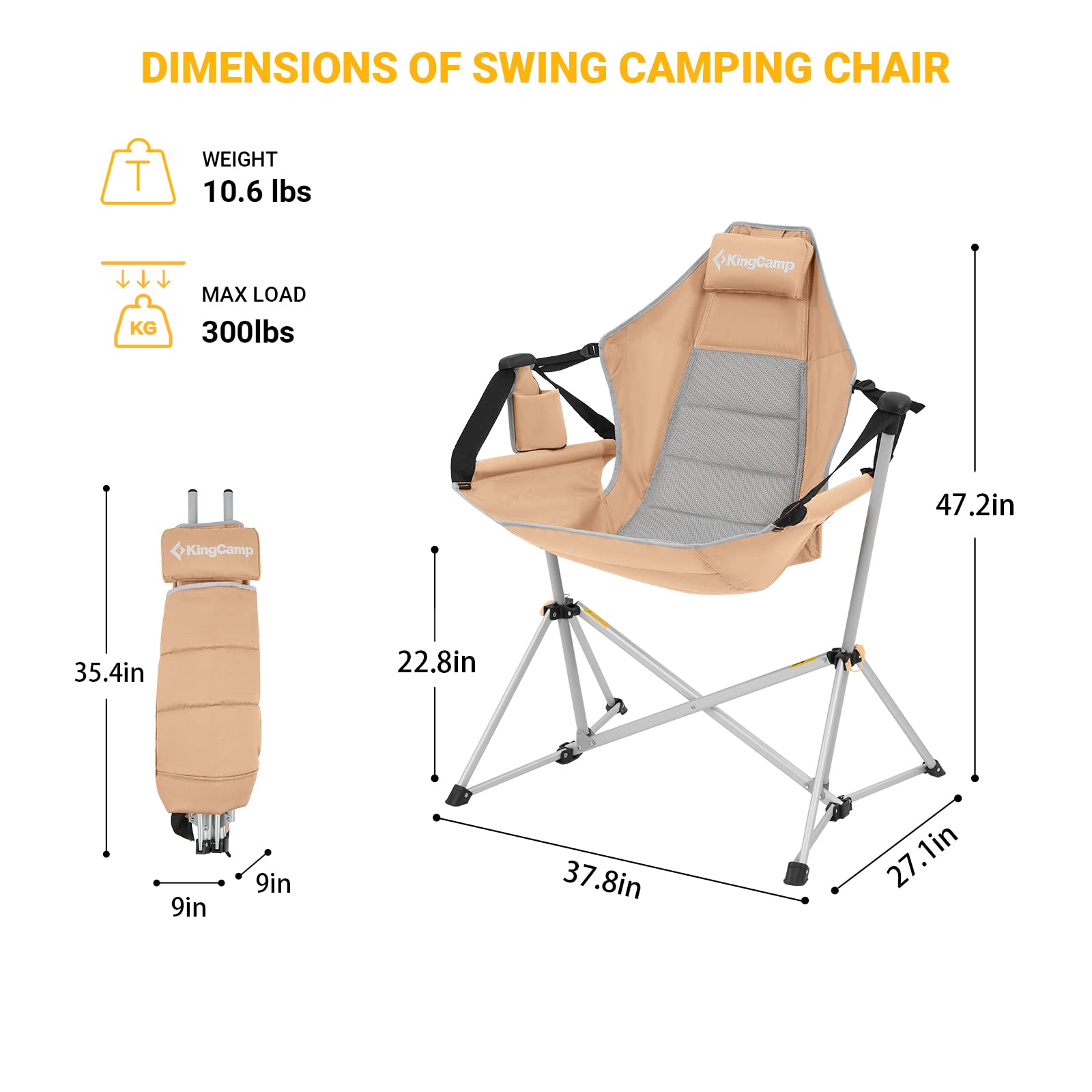 KingCamp Aluminum Alloy Swing Camping Hammock Chair