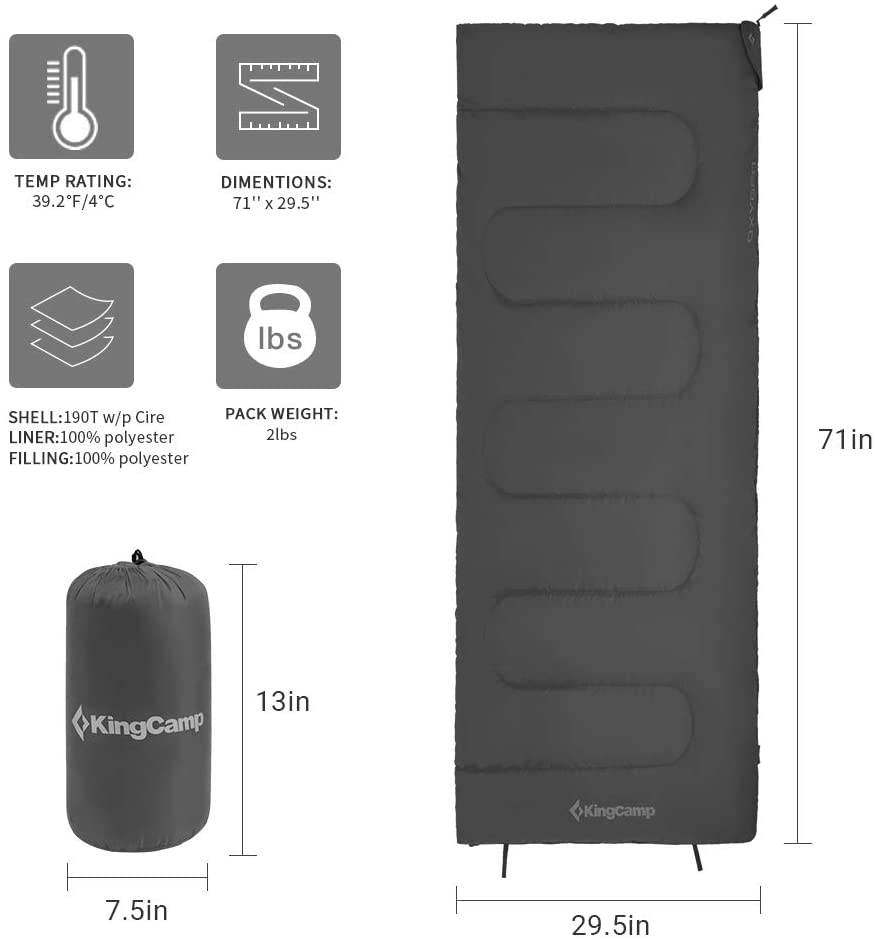 KingCamp Joinable Envelope Lightweight Adults Sleeping Bags
