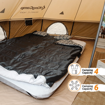 largest camping tent in the world KingCamp KHAN C 400 Glamping Cotton Bell Tent 16.4ft/13.2ft