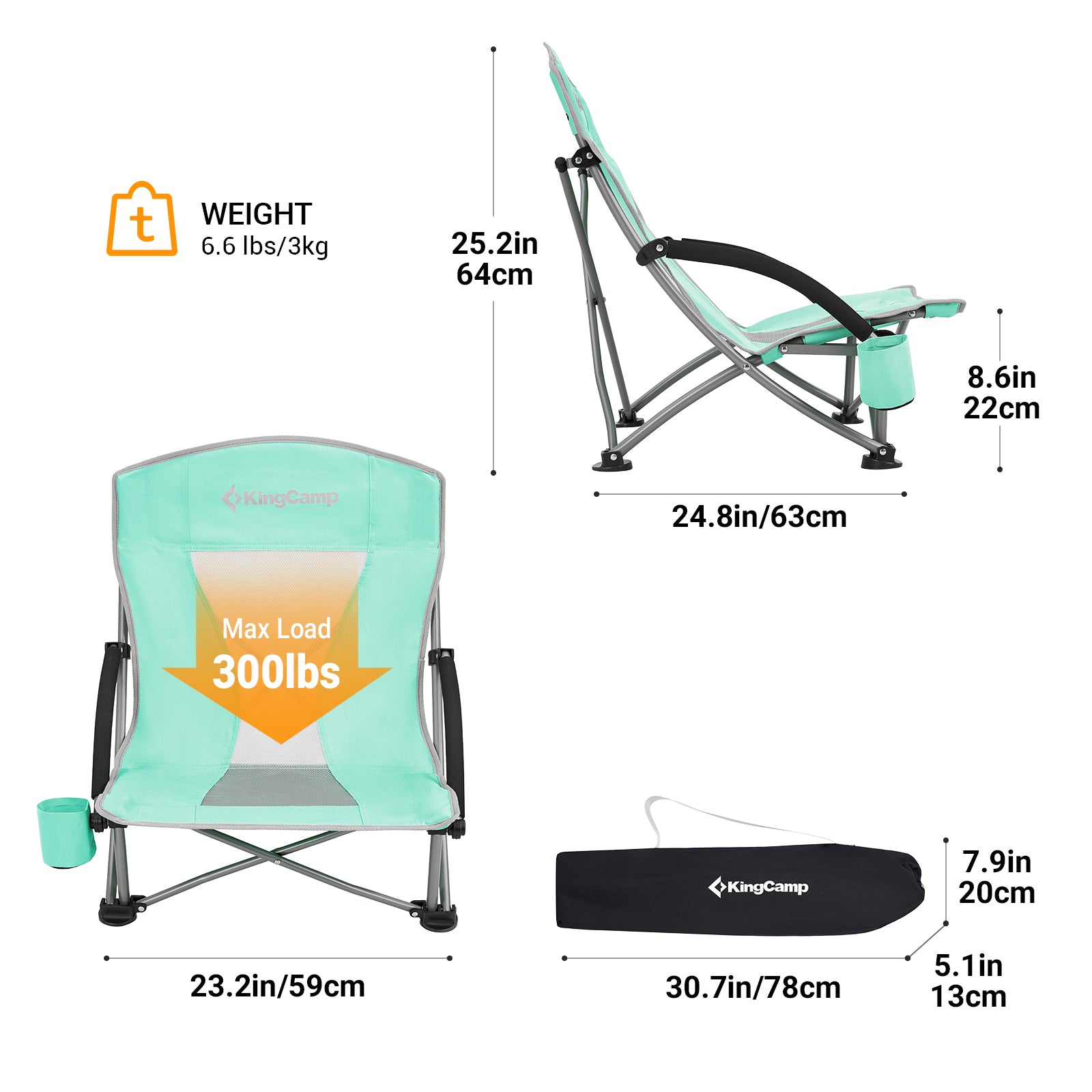 KingCamp Low Sling Beach Chairs