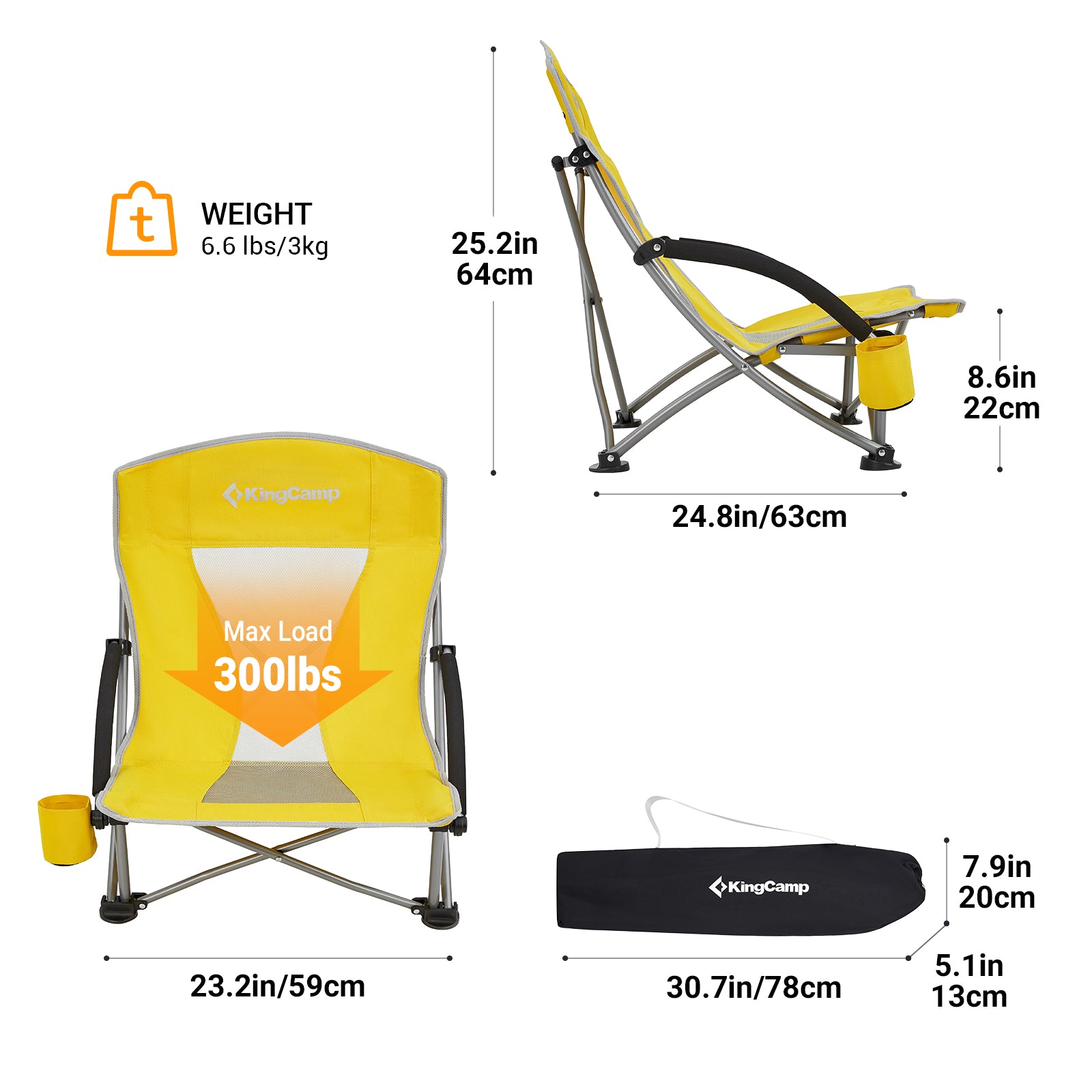 KingCamp Low Sling Beach Chairs