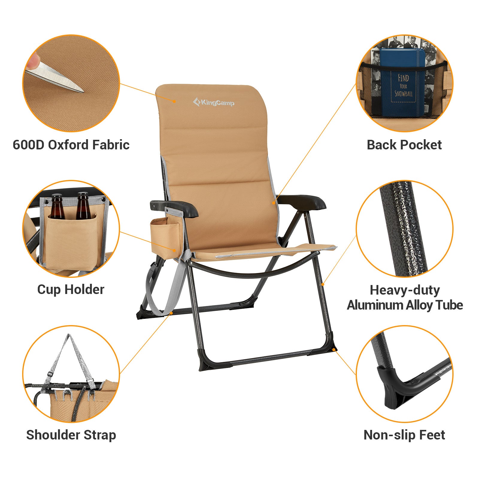 Khaki folding chair