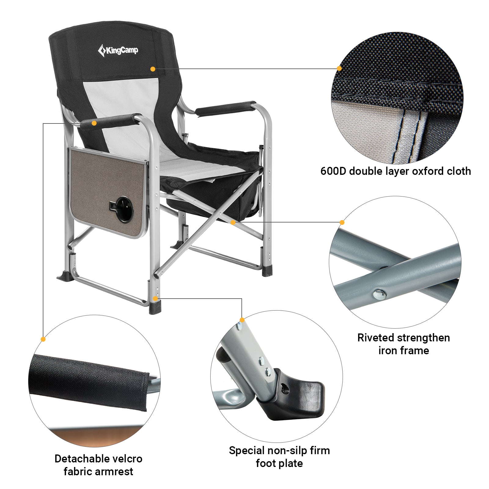 KingCamp Mesh Back Folding Chair with Cooler Bag