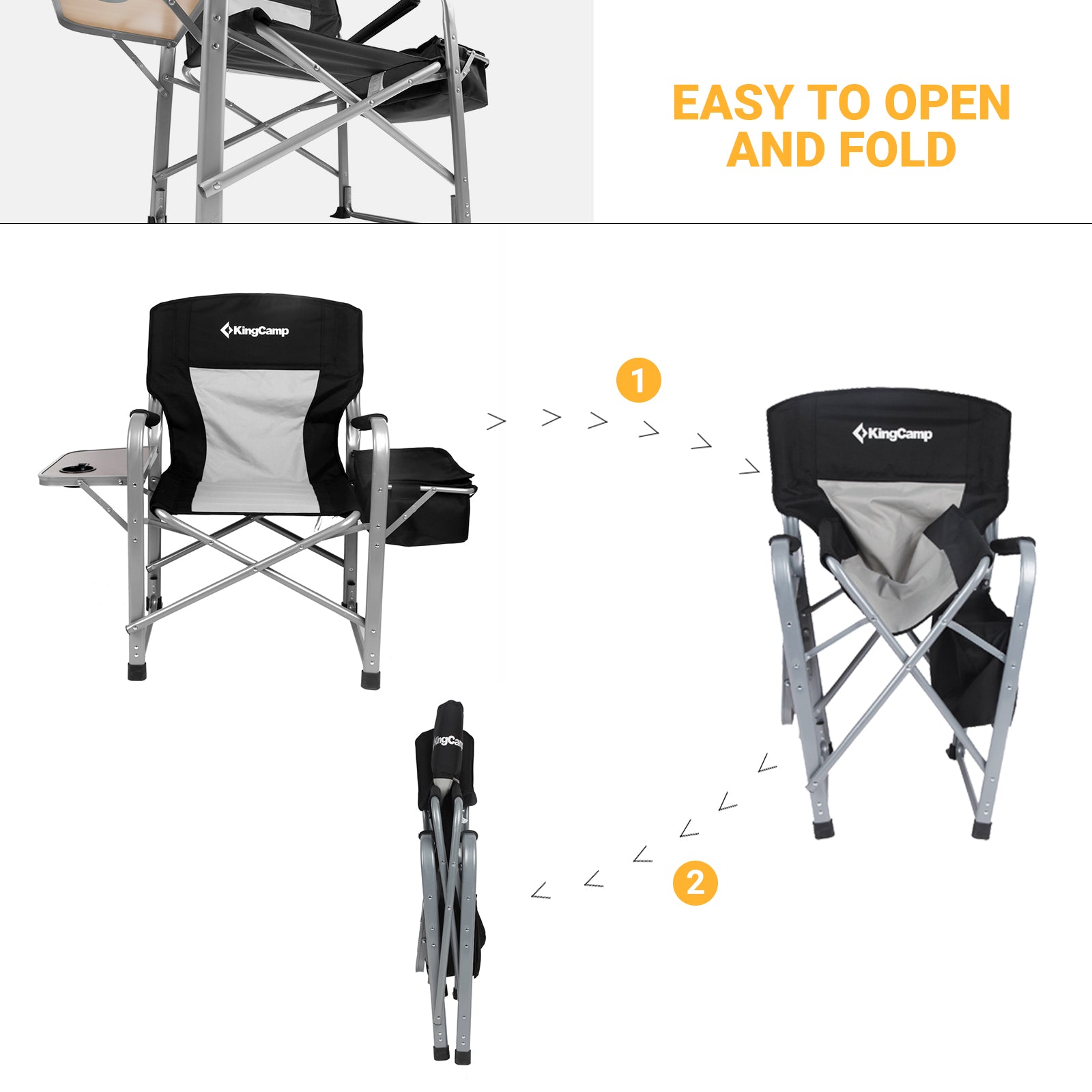KingCamp Mesh Back Folding Chair with Cooler Bag