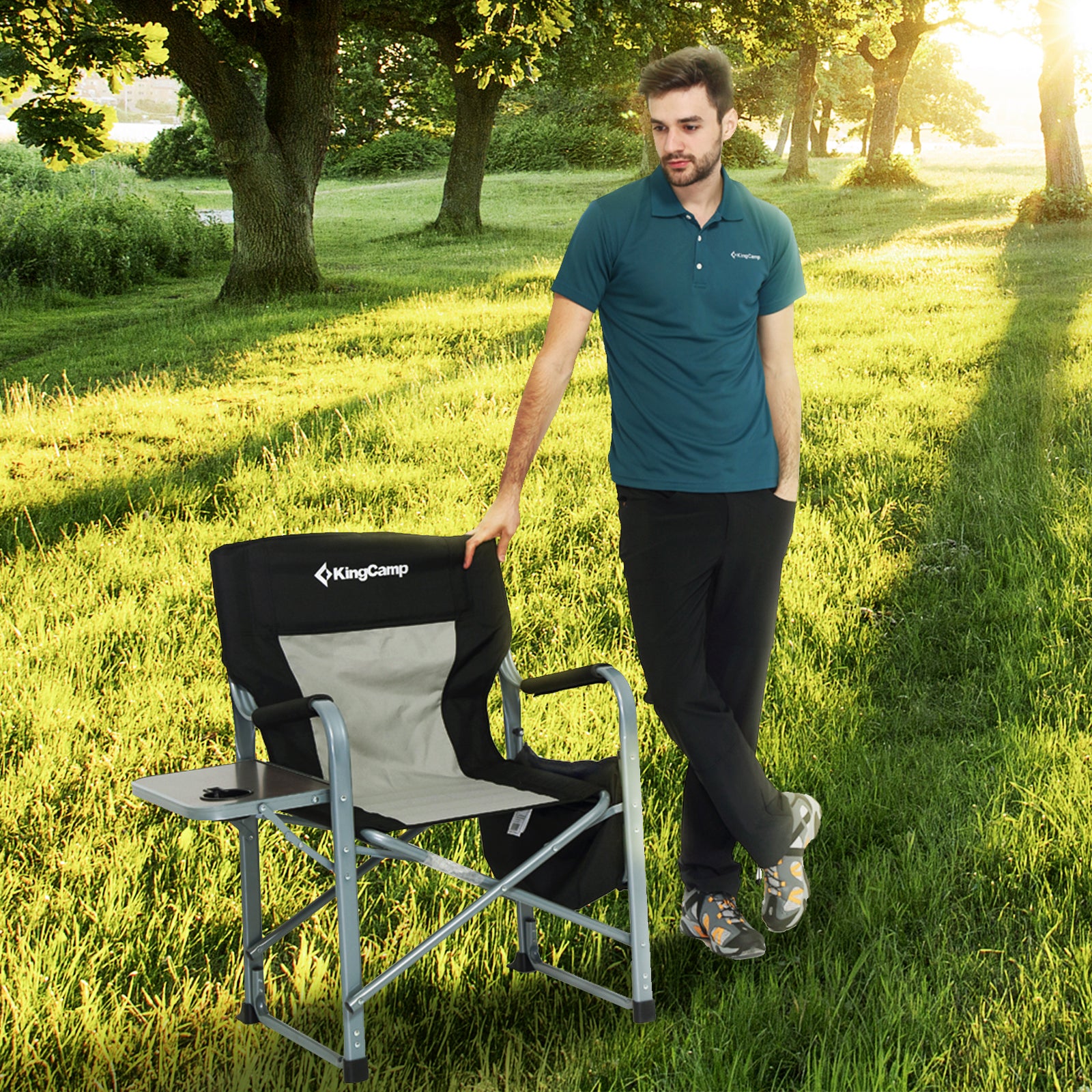 KingCamp Mesh Back Folding Chair with Cooler Bag