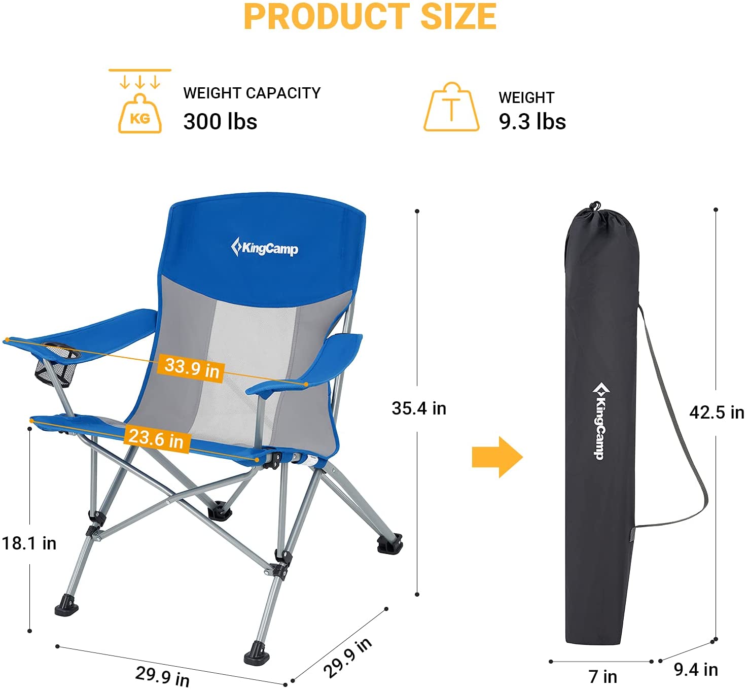 KingCamp Mesh Oversized Camping Chair