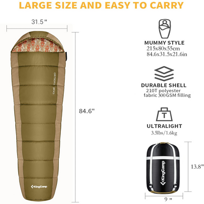 KingCamp Mummy 3 Seasons Sleeping Bags
