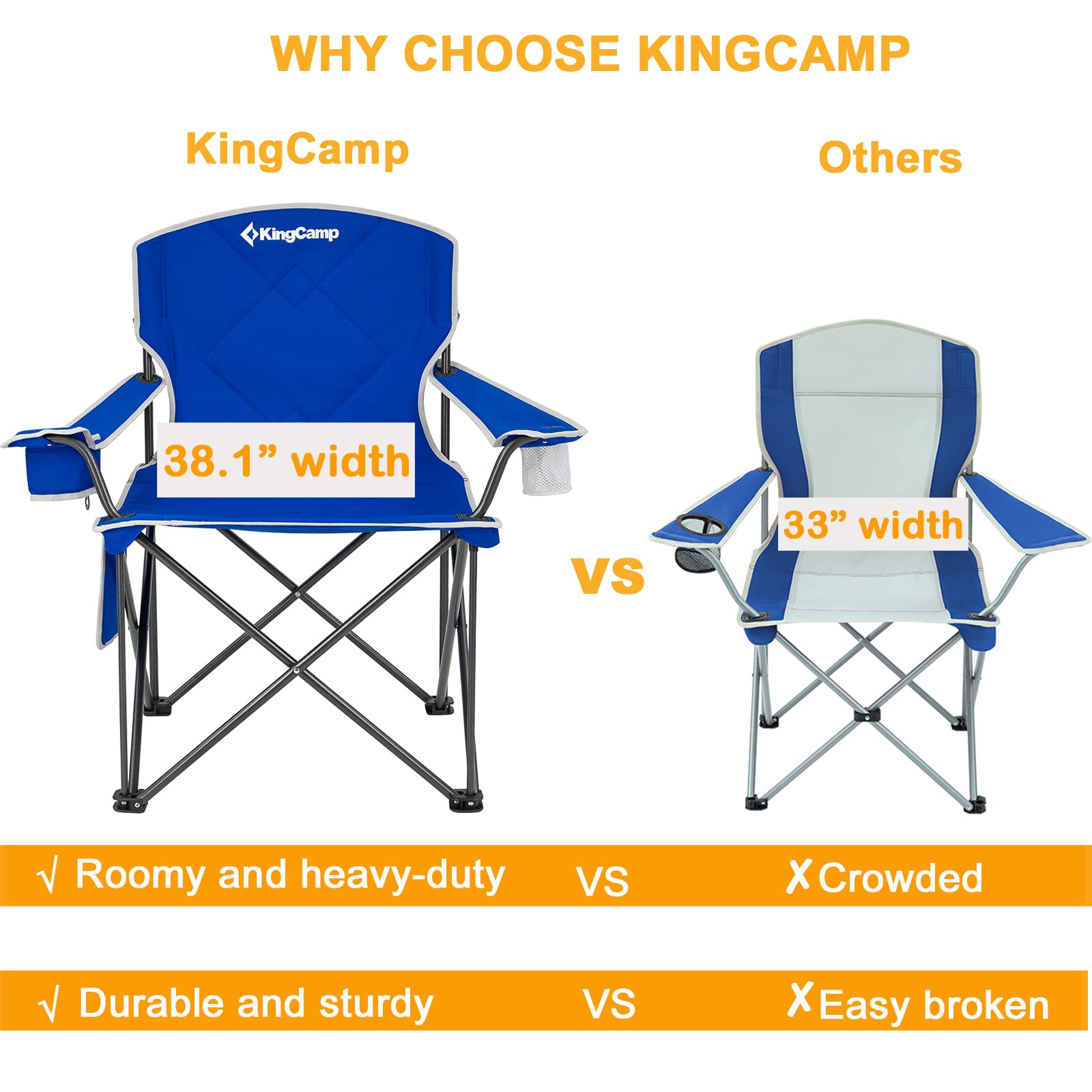 KingCamp Oversized Folding Camping Chairs