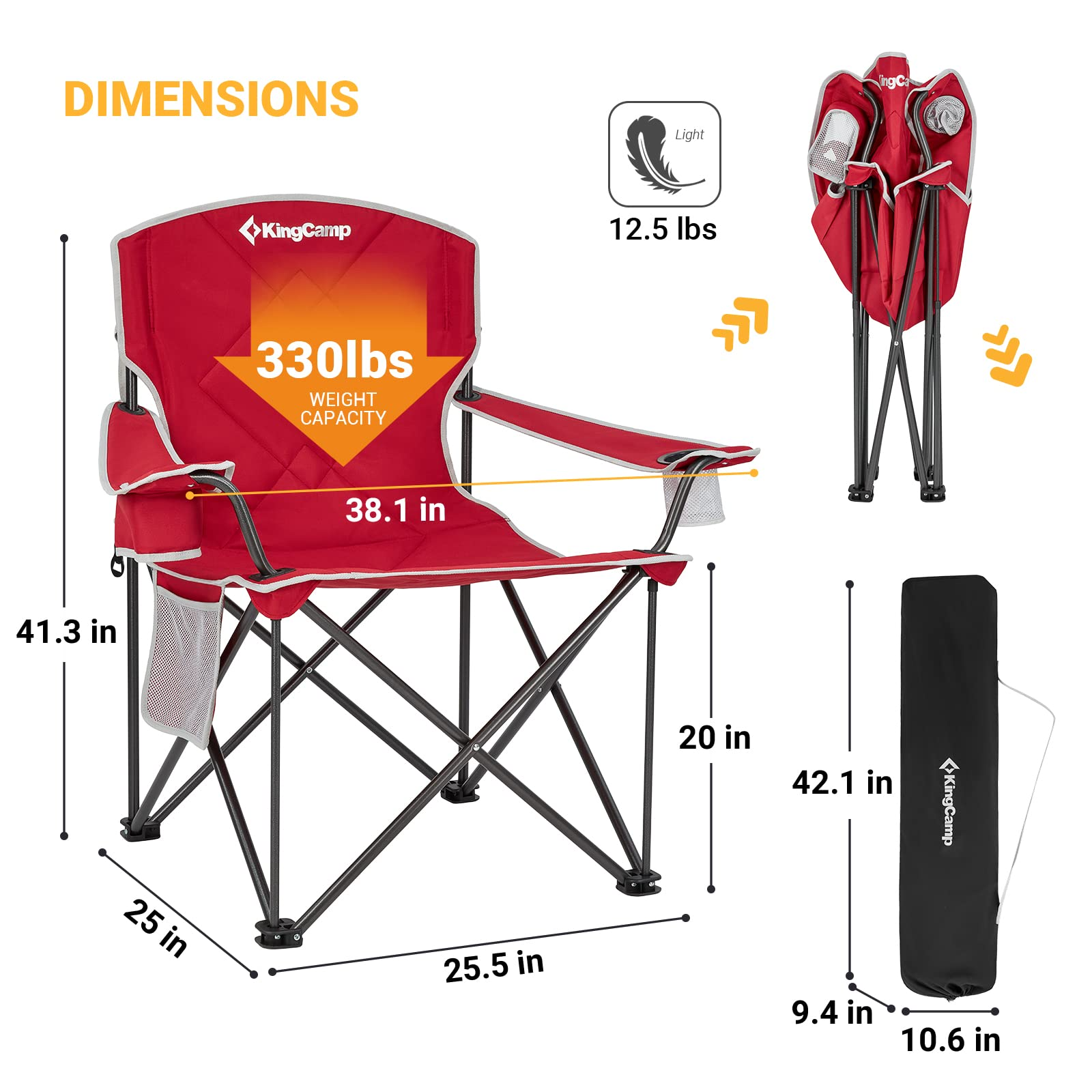 KingCamp Oversized Folding Camping Chairs