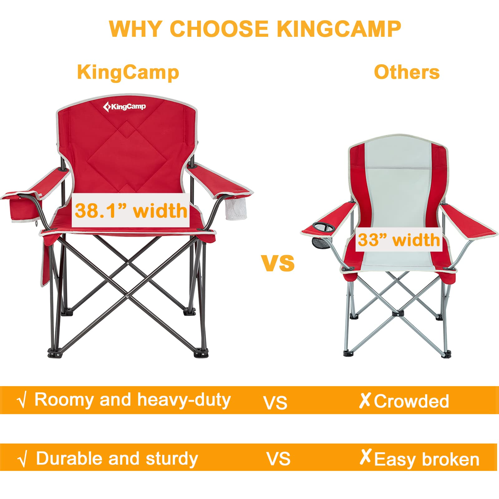 KingCamp Oversized Folding Camping Chairs