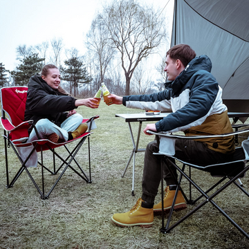 camping chair tent KingCamp Extra Large Oversized Folding Camping Chairs Red / 2-Pack