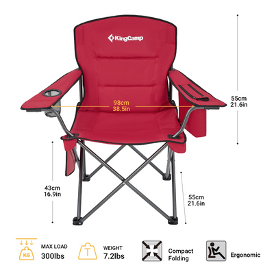 KingCamp Oversized Padded Arm Chair with Cooler