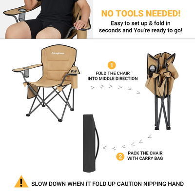 KingCamp Oversized Padded Arm Chair with Cooler