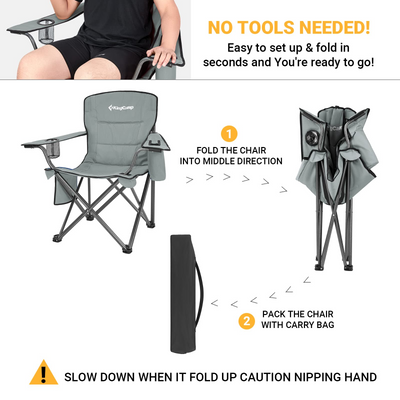 KingCamp Oversized Padded Arm Chair with Cooler