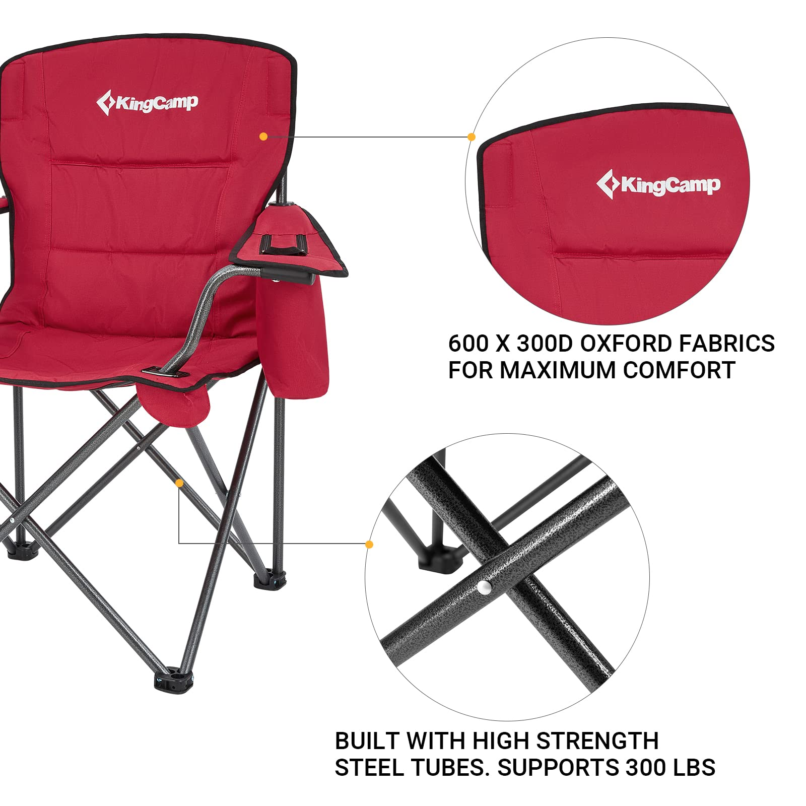 KingCamp Oversized Padded Arm Chair with Cooler