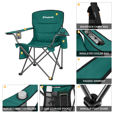 KingCamp Oversized Padded Arm Chair with Cooler