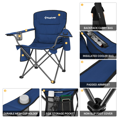 KingCamp Oversized Padded Arm Chair with Cooler