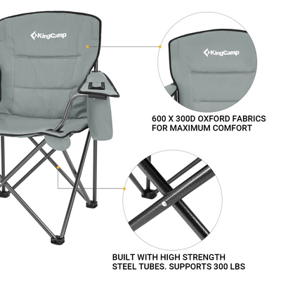 KingCamp Oversized Padded Arm Chair with Cooler