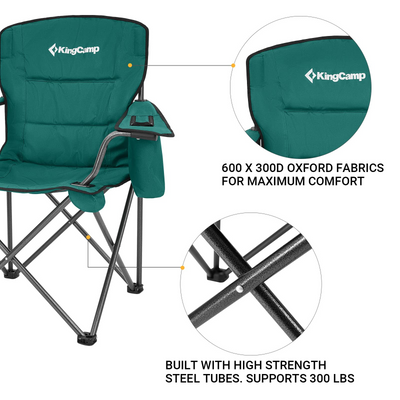 KingCamp Oversized Padded Arm Chair with Cooler