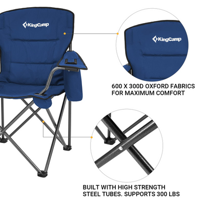KingCamp Oversized Padded Arm Chair with Cooler