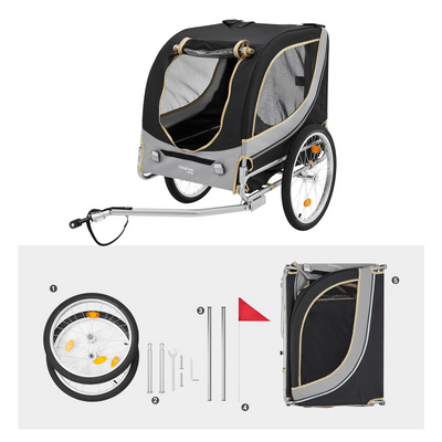 KingCamp Pet Bike Trailer Dog Carrier