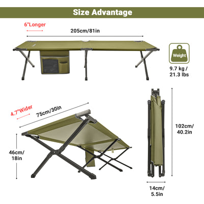 KingCamp Portable Camping Heavy Duty Cot