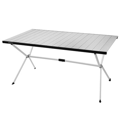 alu roll campingtisch KingCamp Large Roll up Aluminum Folding Camping Table Silver / L/47.2''x31.4''