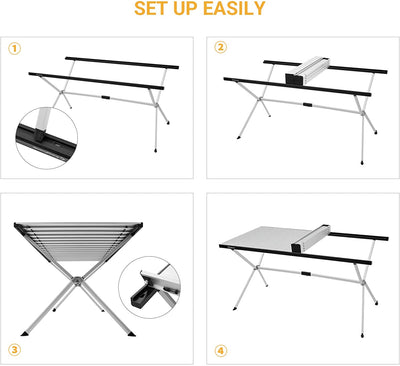 KingCamp Roll Up Folding Camping Table