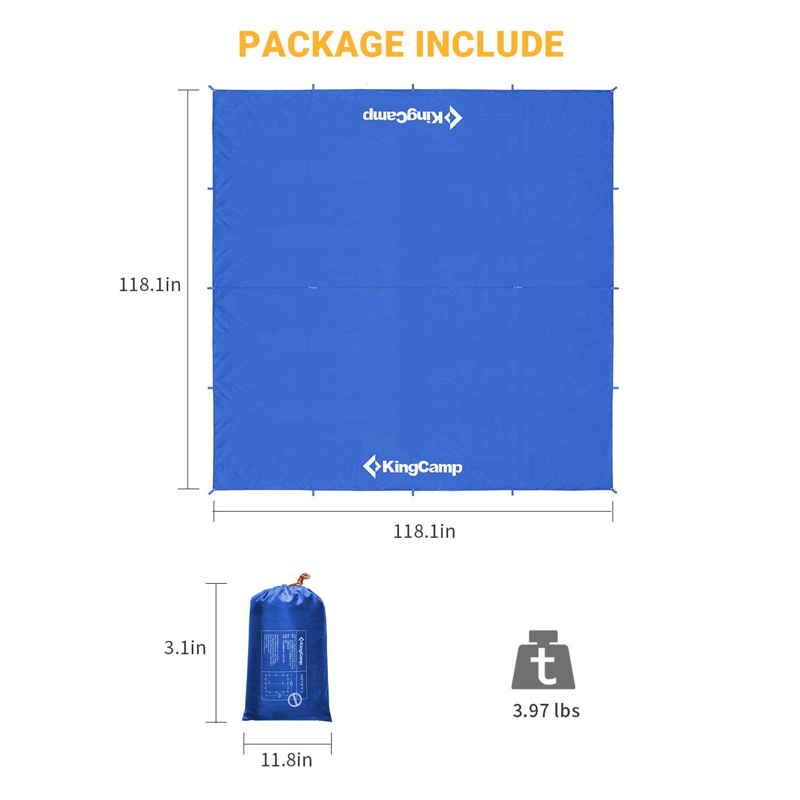 KingCamp UPF50+ Lightweight Tent Tarp Hammock Shade