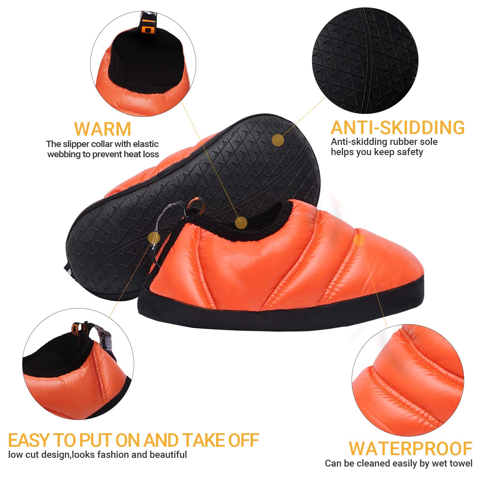 KingCamp Unisex Winter Camping Slippers