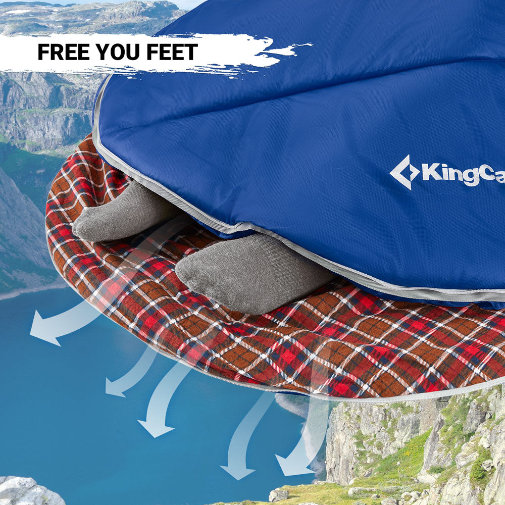 KingCamp 350g Filling Plus Size 3-4 Season Navy Sleeping Bag