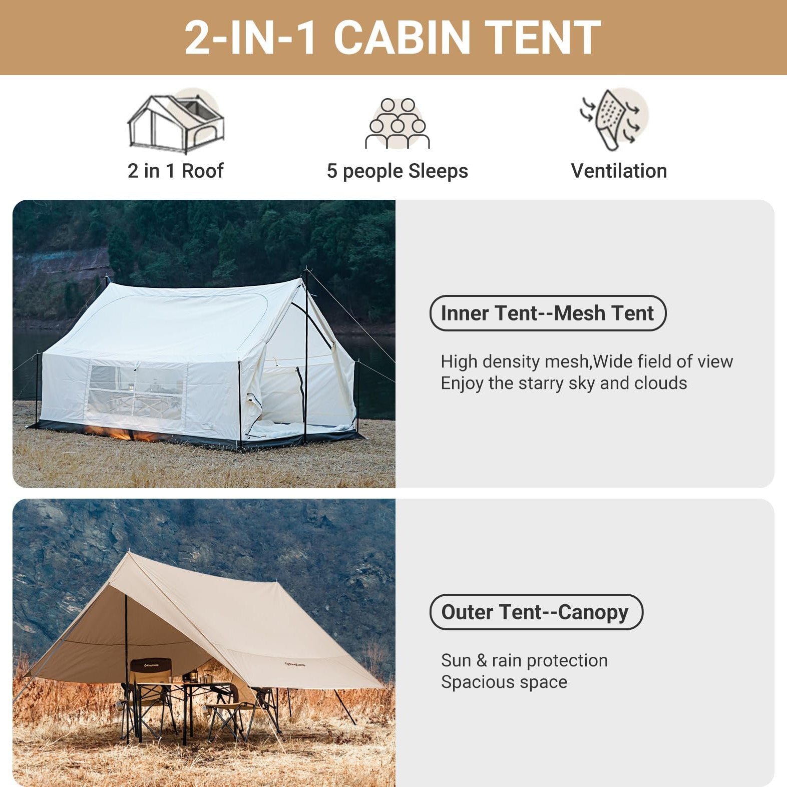 mountain in tent