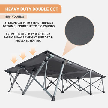 KingCamp Luxury Double Folding Camping Cot Comfortable Camping