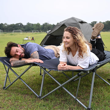 KingCamp Luxury Double Folding Camping Cot Comfortable Camping