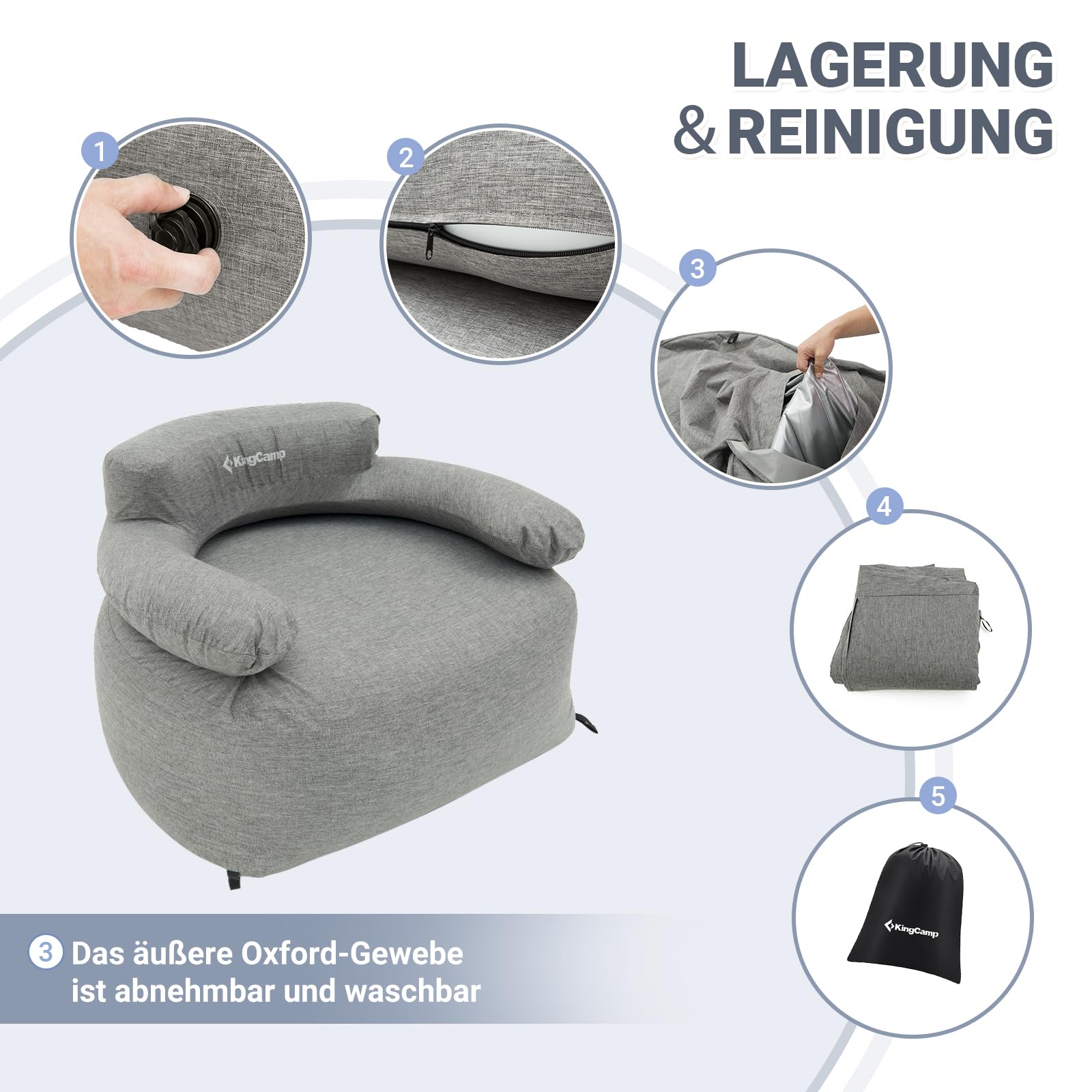 KingCamp Premium Single Inflatable Sofa Set