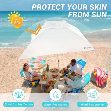 best patio umbrella for sun protection KingCamp Beach Sun Umbrella / Patio Umbrella
