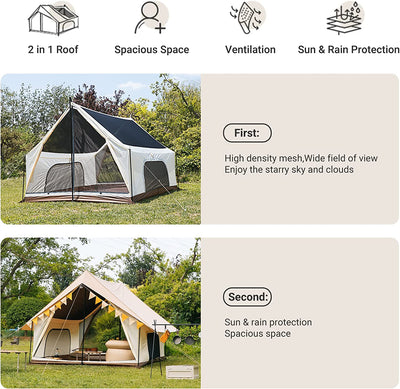 mountain in tent