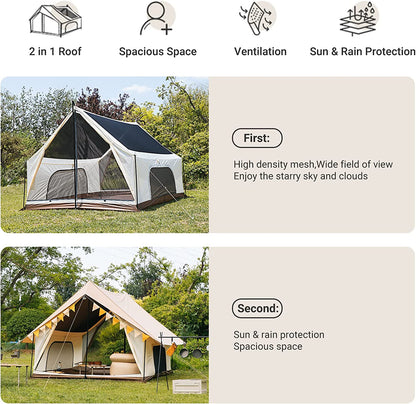 mountain in tent