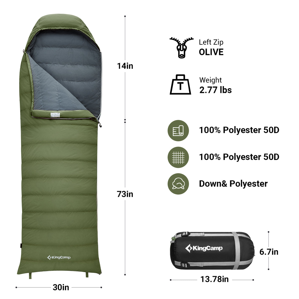 Buy Duck Down Sleeping Bag online from KingCamp Outdoor Shop KingCamp