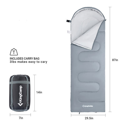 Kingcamp Joinable 3 Season Envelope Sleeping Bag