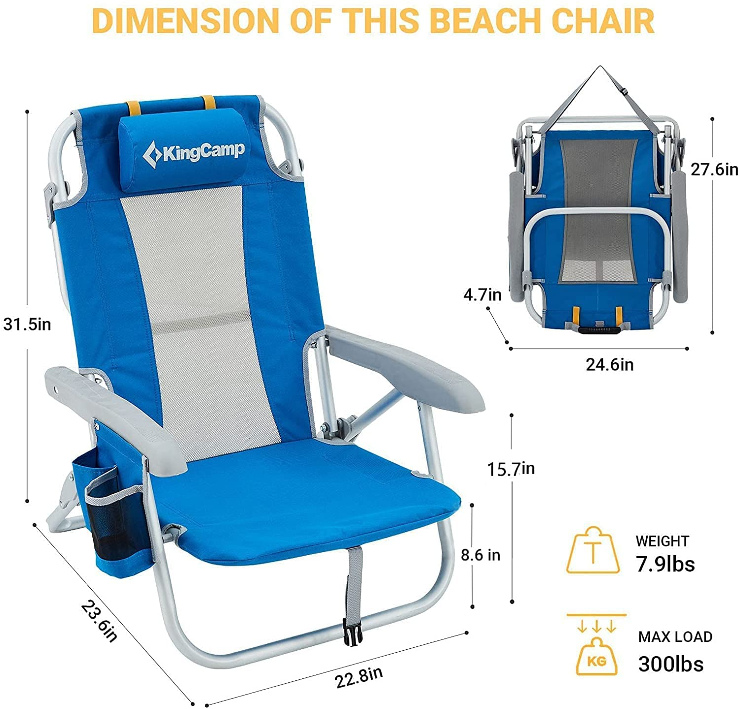 KingCamp Low Sling Folding Beach Chair