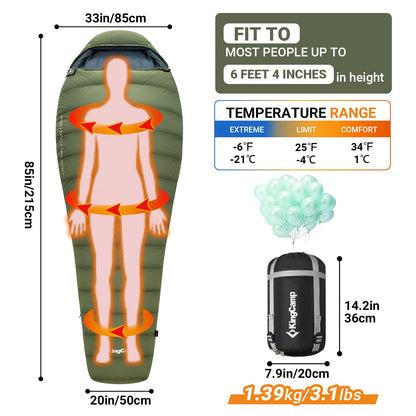 KingCamp PROTECTOR 400 Down Mummy Sleeping Bag