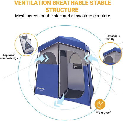 Spacious shower tent blue